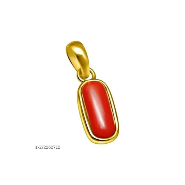 Panchadhatu Natural Red Coral Pendant Oval for Unisex 3.25 Ct to 12.25 Ct Certified Moonga  Pendant Adjustable